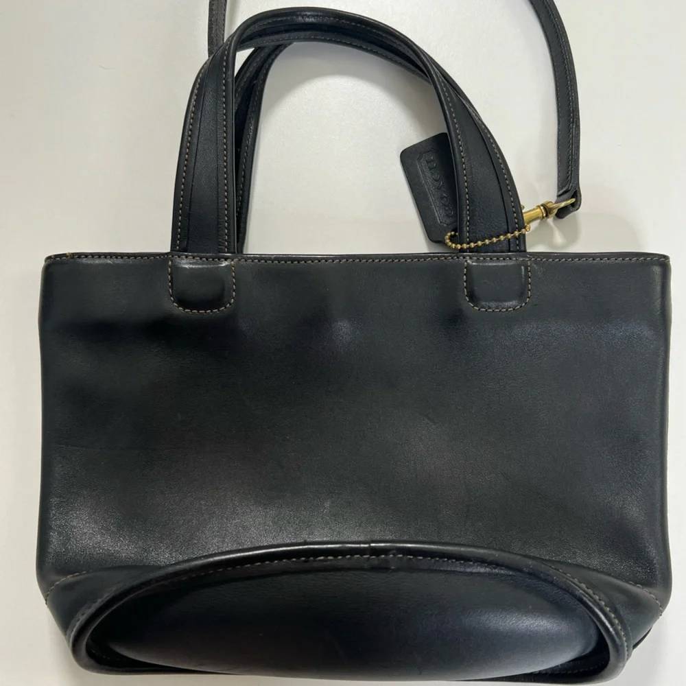 Vintage Coach Bleecker Basket Bag # 9301 in Black Small - Picture 3 of 13
